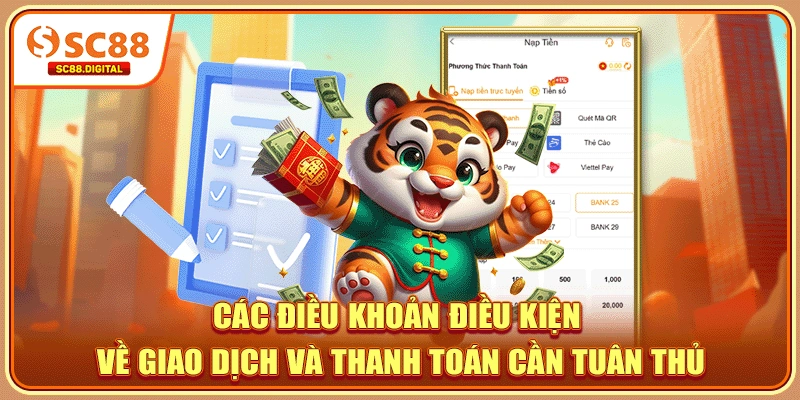 Các điều khoản điều kiện về giao dịch và thanh toán cần tuân thủ
